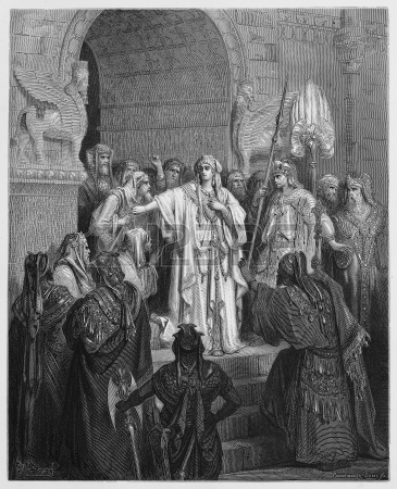 Vashti refuses Ahasuerus